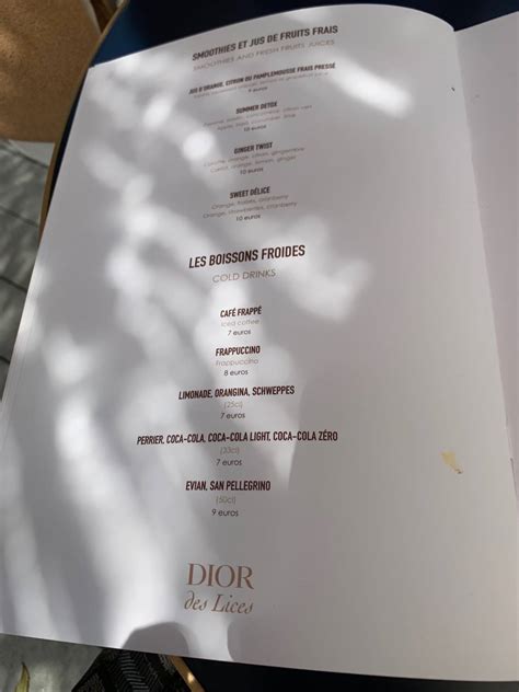dior des lices menu